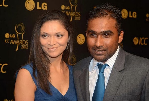Mahela Jawaredena with wife Christina Mallika Sirisena Image