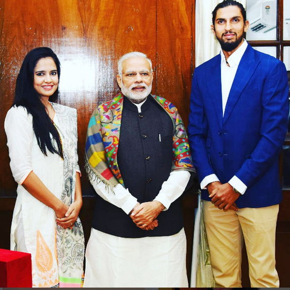 Pratima, Narendra Modi and Ishant Sharma Image