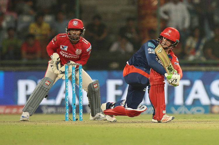 Delhi Daredevils batsman Quinton de Kock in action  in Tamil