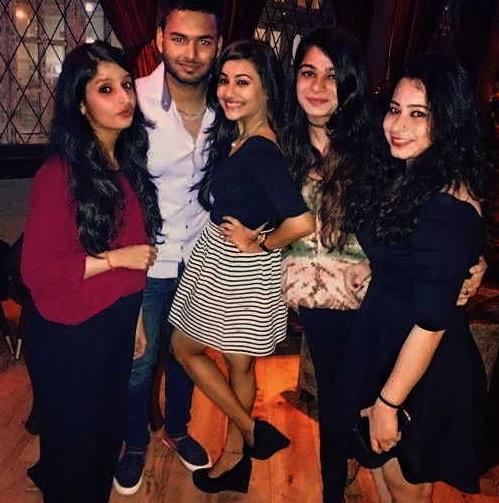 Rishabh Pant with his Sister Sakshi and Friends Image