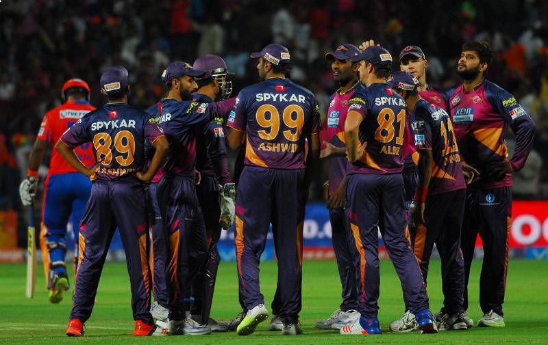 Rising Pune Supergiants celebrate fall of a wicket  Image