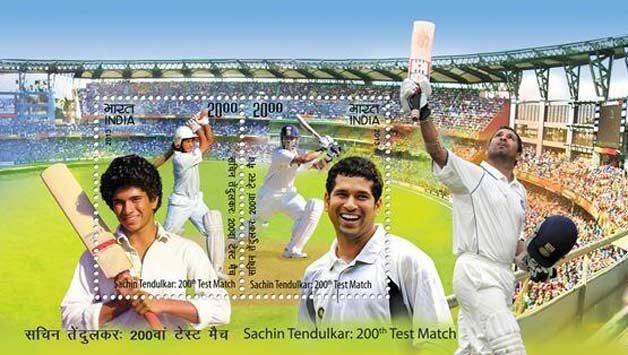 Hd Image for Cricket Sachin Tendulkar Stamp in Hindi