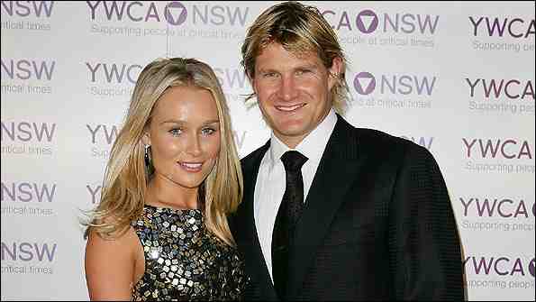 Shane Watson with his wife 