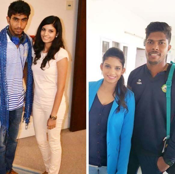 Shristi with Bumrah Image in Tamil