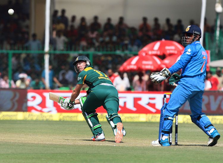 South African cricketer AB de Villiers against India