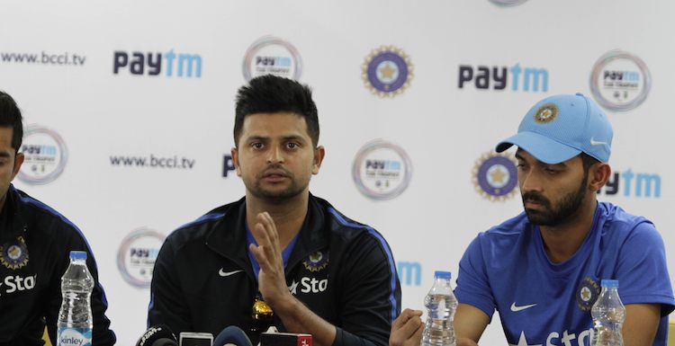 Sureh Raina during a press conference in Dharamsala