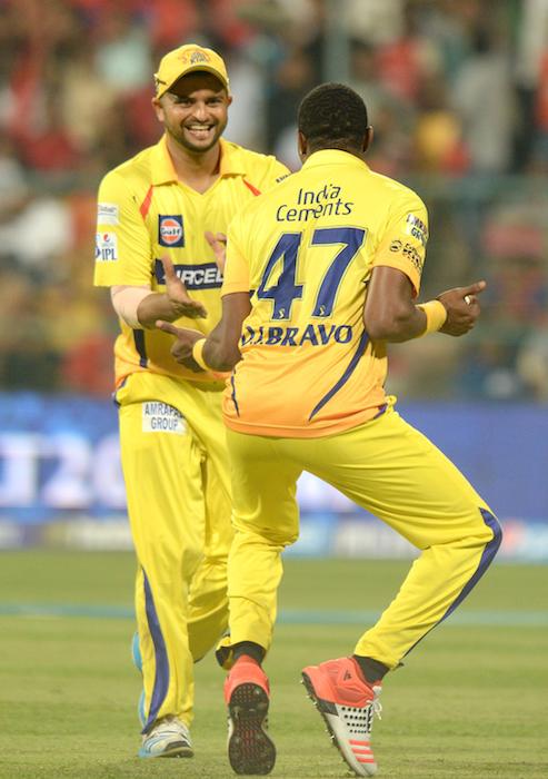 Suresh Raina and Dwayne Bravo in Tamil