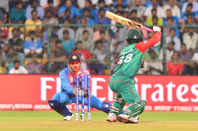 Bangladesh batsman Tamim Iqbal gets dismissed 