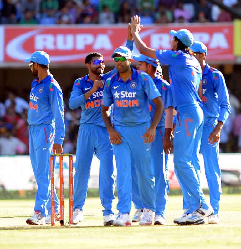 Players Celebrate Fall of a Wicket  in Tamil