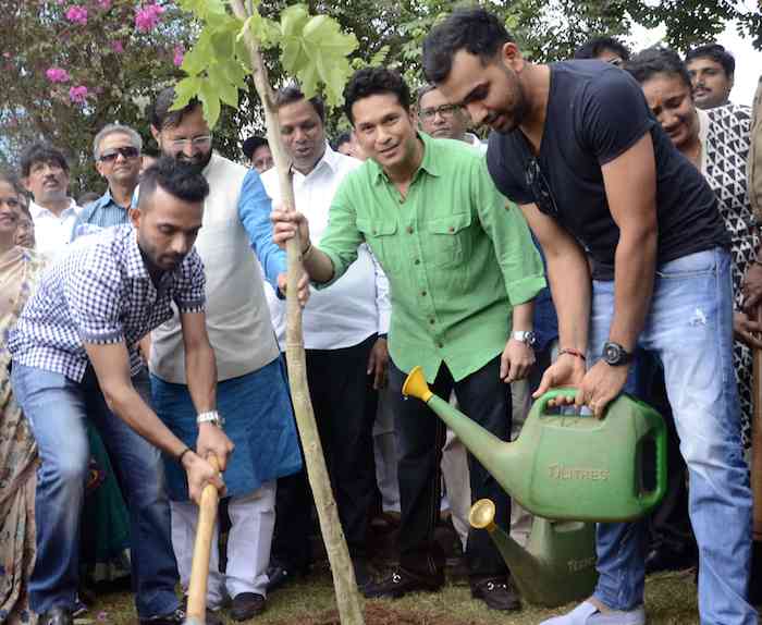 Sachin Tendulkar, Ajinkya Rahane and Rohit Sharma 