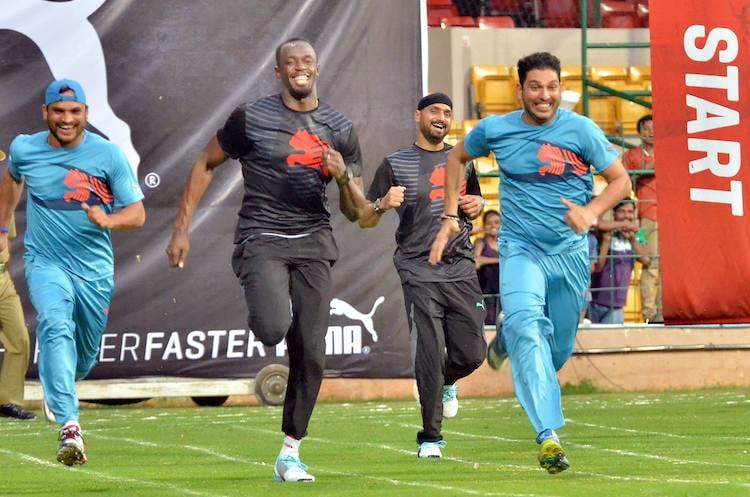 HD Image for cricket Usain Bolt, Yuvraj Singh and Harbhajan Singh