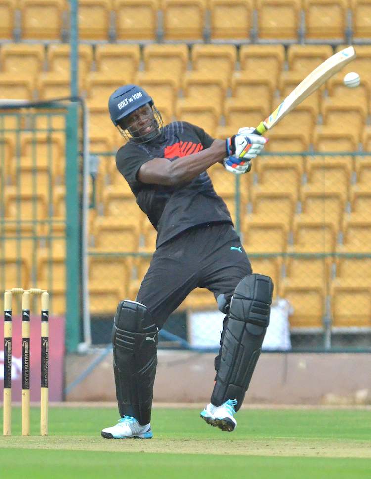 HD Image for cricket Usain Bolt during an exhibition match 