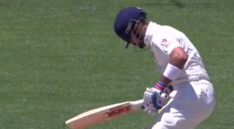 Virat Kohli hit by a bouncer in Tamil