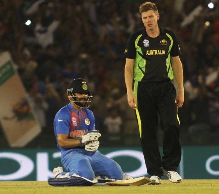 Virat Kohli becomes emotional after winning the WT20 match against Australia in Tamil