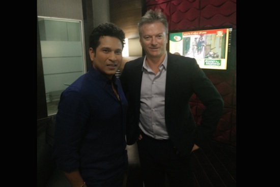 HD Image for cricket Tendulkar with Steve Waugh in Tamil