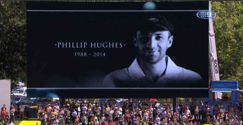 Tribute to Phillip Hughes at Adelaide